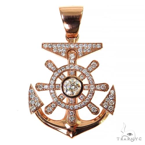 Pave Diamond Anchor outlet pendant, Diamond Anchor Pendant, (2409-DPL)