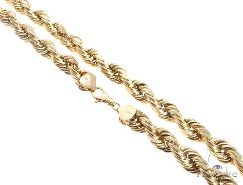 14K Yellow Gold Solid Rope Chain 15MM, GA