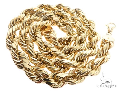 10K Yellow Gold Rope Chain 30 Inches 15mm 64035: buy online in NYC