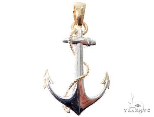 Flower Set Diamonds Anchor Charm Pendant 64073: buy online