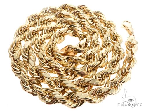 10K Yellow Gold Solid Rope Chain 24 Inches 10mm 64076: buy online