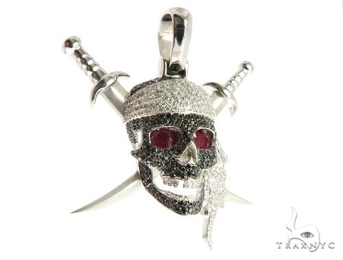 Custom Diamond Skull & Swords Pendant 64151