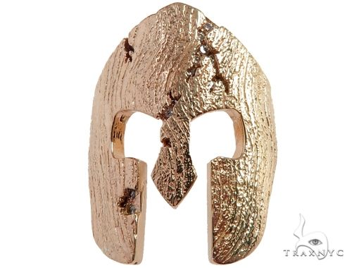 Spartan Pendant Gold Diamond Necklace Mens Spartan Mask Diamond