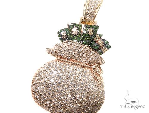 Custom Prong Diamond Money Bag Pendant 64213 buy online in NYC