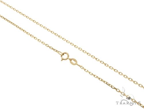 14K Yellow Gold Cable Link Chain 18 Inches 1.4mm 64395