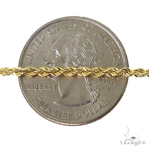 10k Yellow Gold Hollow Rope Chain 22 inches 2.1mm 64438: buy