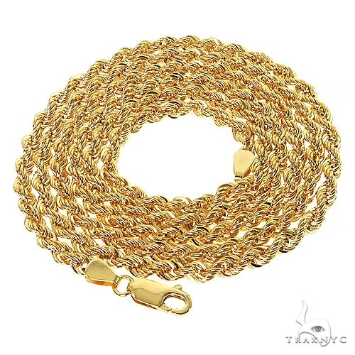 14K Yellow Gold Hollow Rope Chain 22 Inches 64535: buy