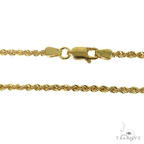 14k Yellow Gold Hollow Rope 22 Inches 2.1mm 64541