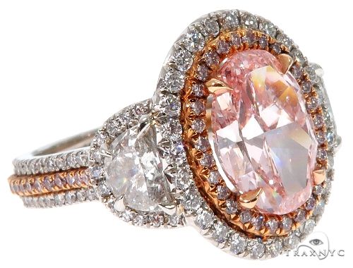 Oval Cut Fancy Pink Diamond Halo Engagement Ring 64567: buy online