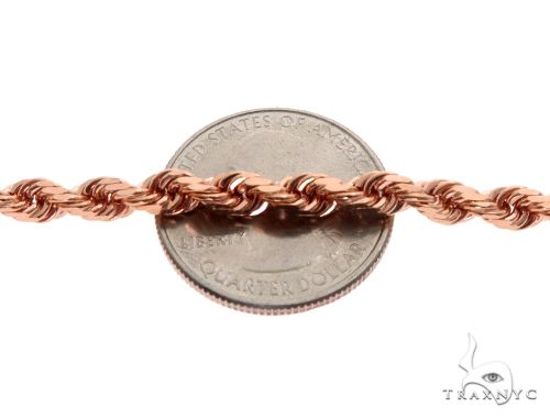 Solid 14K Rose Gold Rope Link Chain 26 Inches 4mm 64592: buy - Main Image