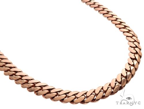 Miami Cuban Link 14K Rose Gold Chain 28 Inches 10mm 64620: buy