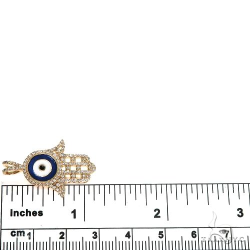 14k White Gold Diamond and Enamel Evil Eye Pendant 64653