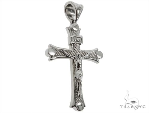 14K Solid White Gold Cross Crucifix 64657: buy online in NYC. Best