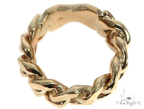 Solid 14K Yellow Gold Miami Cuban Link Ring 64679: buy online in