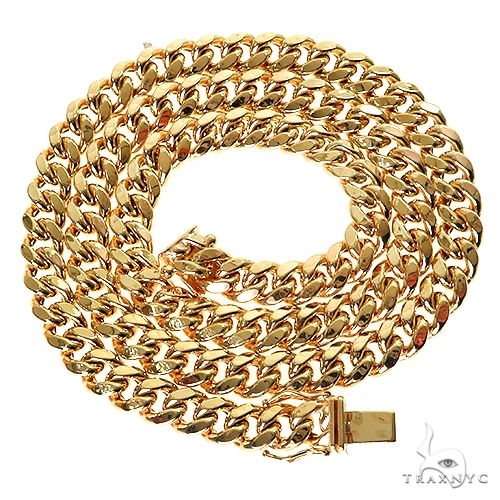 14k Yellow Gold Miami Cuban Hollow Chain 22 Inches 7.5mm 64812