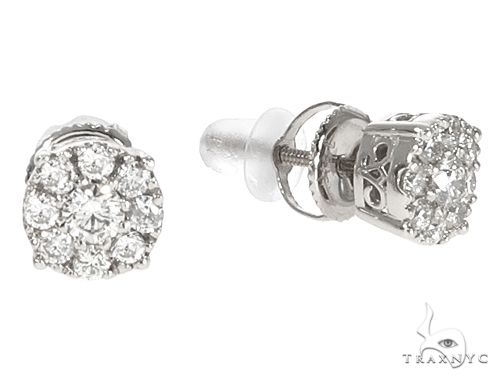 14k White Gold Diamond Cluster Stud Earrings 64903: buy