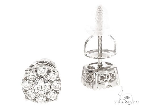 14k White Gold Diamond Cluster Stud Earrings 64903: buy