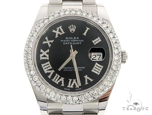 Rolex datejust roman discount numerals black face