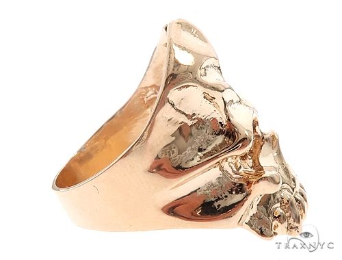 【GOLD KID】BRASS KING-HALF SKULL RING Gold Kid Brass King-Half Skull Ring USUS5.75 Handmade Bold