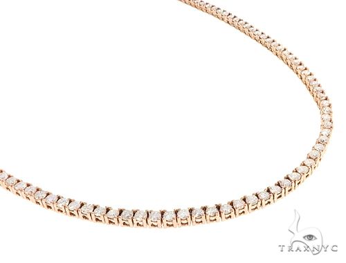 Amazon.com: Poshadime 6 Carat Round Cut Diamond Tennis Necklace I-J Color /  I2-I3 Clarity in 14K Rose Gold,18