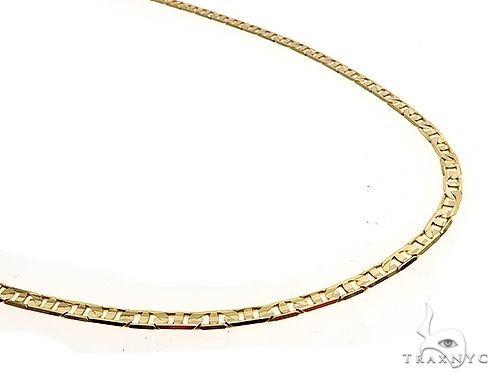 Solid Yellow Gold Mariner Link Chain, Minimalist Chain, Flat Chain, Genuine high quality 14K Gold, 035FV10