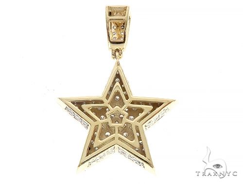 2024 10k Gold Gemstone Star Pendant