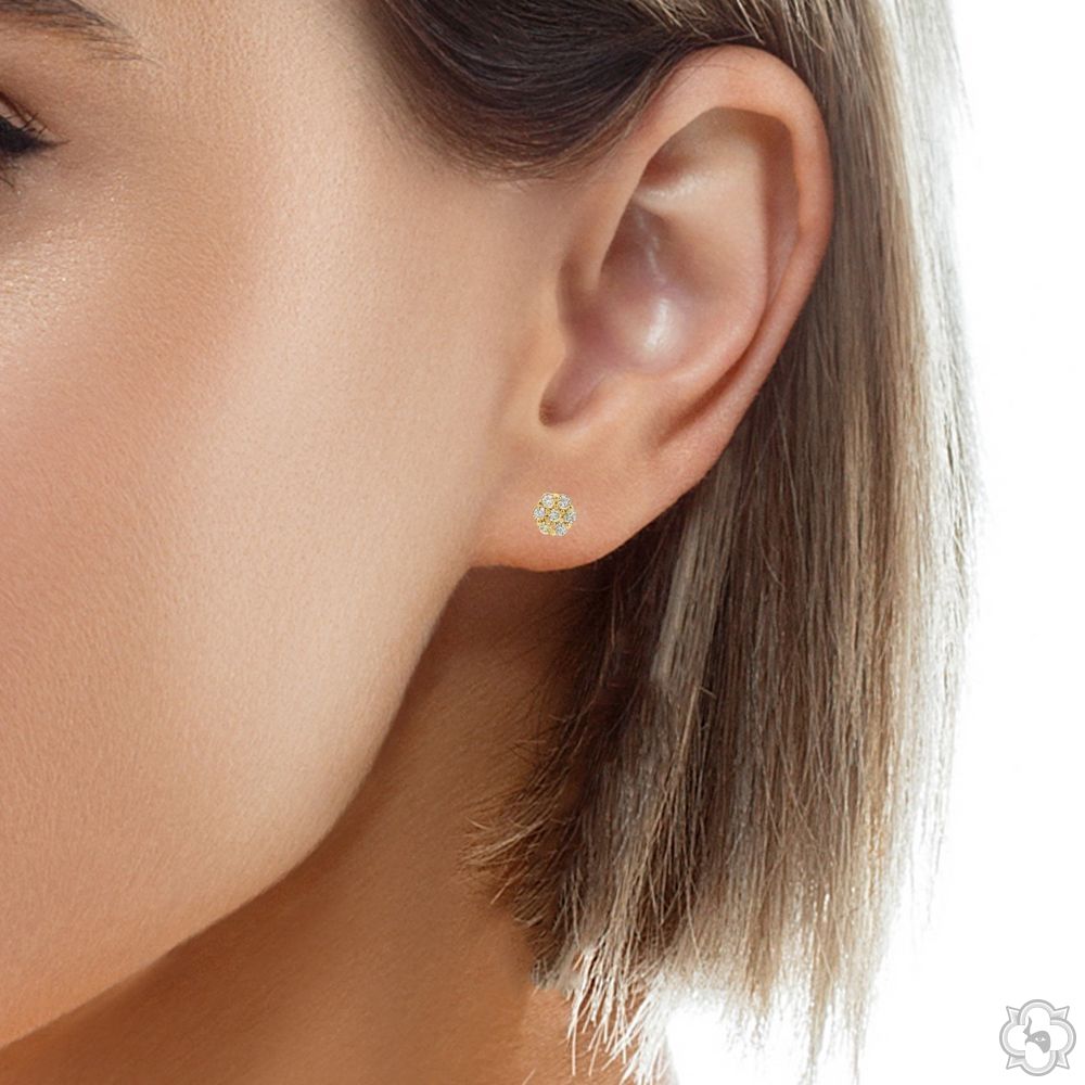 TRAX NYC 14Kゴールド ダイヤモンド ピアスセット　8mm 14K Gold Diamond Stud Earrings 65825: buy online in NYC