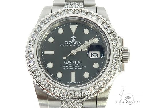 Oyster Perpetual Diamond Submariner Mens Rolex Watch 65376 buy