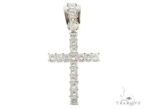 14K White Gold Princess Cut Diamond Manhattan Cross 65382: buy