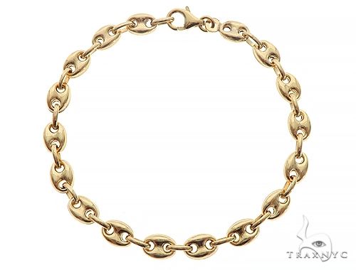 10K Yellow Gold Puffed Gucci Link Bracelet 8 Inches 6mm 65547