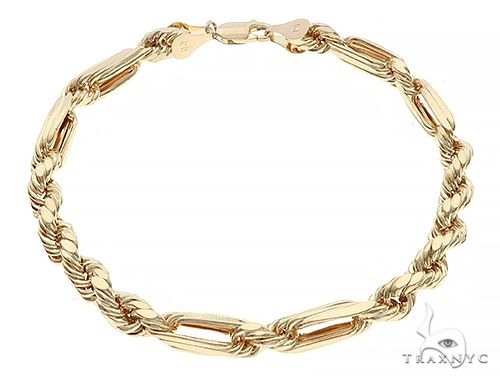 10K Gold Diamond-Cut Hollow outlets Rope Bracelet