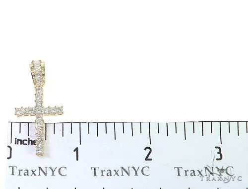 14K Yellow Gold Princess Cut Diamond Manhattan Cross 65598