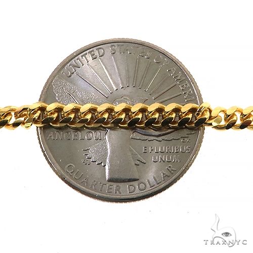 14k Yellow Gold Solid Thin Miami Cuban Link Chain 22 Inches 65899