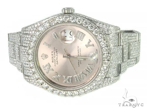 DateJust Oyster Perpetual Diamond Rolex Watch 41mm Stainless Steel 66185