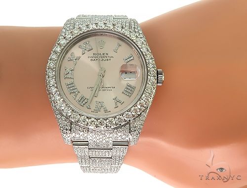 DateJust Oyster Perpetual Diamond Rolex Watch 41mm Stainless Steel 66185