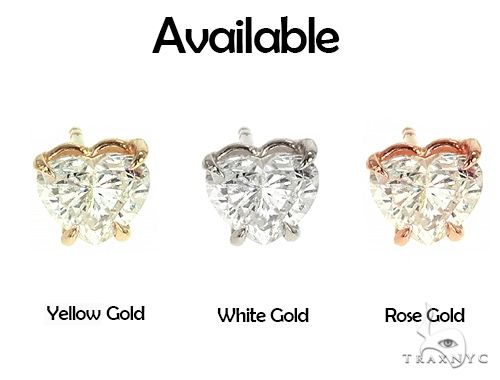 14K Gold Heart Shape Diamond Earrings 66186: buy online in