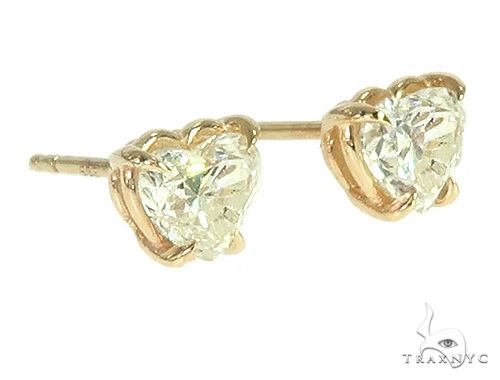 14K Gold & Rhinestones Heart Earrings offers