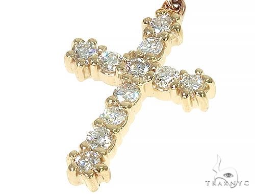 14K Gold Diamond Single Cross Earrings 66202: buy online in