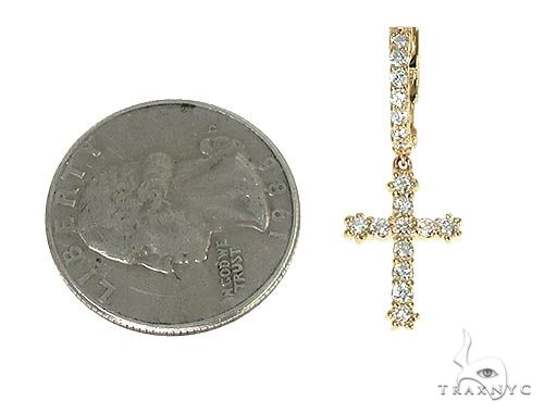14K Gold Diamond Single Cross Earrings 66202: buy online in