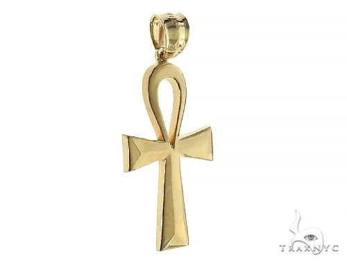 Egyptian cross pendant 14k gold ankh necklace by fehu jewel