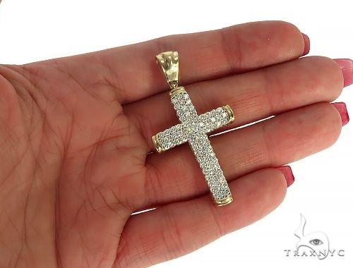 10kt Gold 2024 and Diamond Cross Pendant