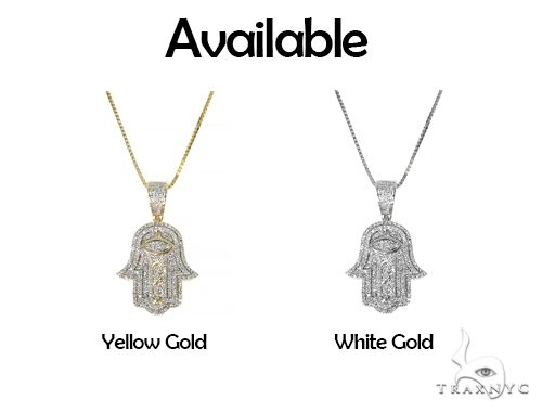 10K Gold Diamond Hamsa Pendant Set 66286