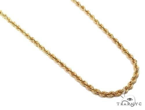 14K Yellow Gold Hollow Rope Link Chain 24 Inches 2.7mm 66291: buy online in  NYC. Best price at TRAXNYC.