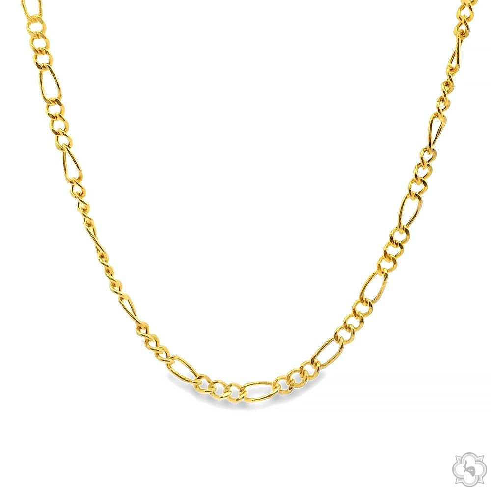 new top jewelry 14k FIGARO 20インチ 14k Yellow Gold Hollow Figaro Link Chain 20 Inches 2.5mm