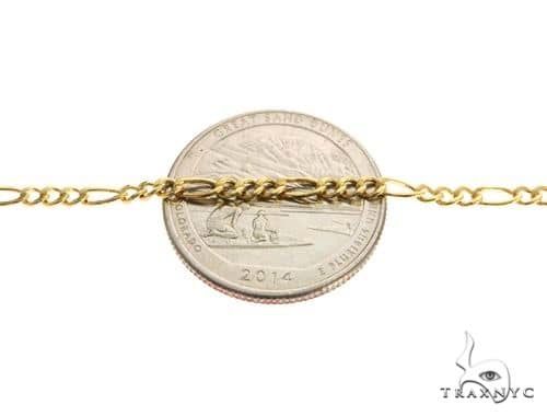 14k Yellow Gold Hollow Figaro Link 22 Inches 2.5mm 66295