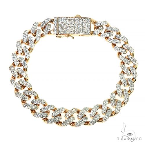 14K Gold Miami Cuban Diamond Bracelet 66391: buy online in NYC 