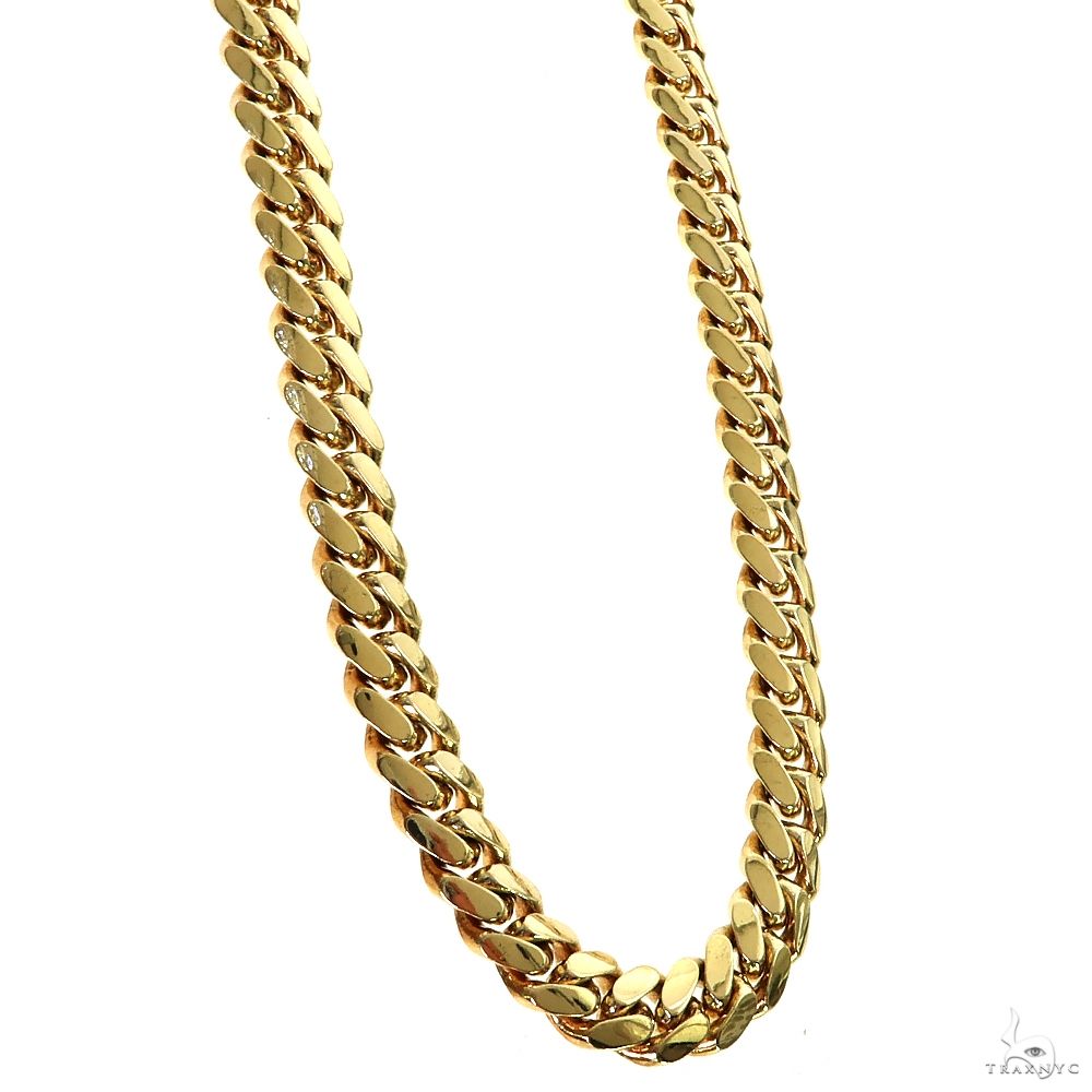10K Yellow Gold Solid Miami Cuban Link Chain 24 Inches 7mm 66416  