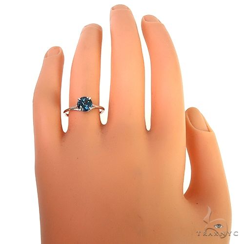 Diamond and Swiss Blue Topaz Ring in 14k Yellow Gold | CGR126Y-DBT | Valina