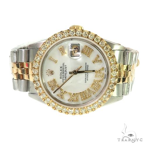 Rolex Two Tone DateJust 36mm Diamond Bezel Watch 66438