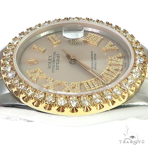 Rolex Two Tone DateJust 36mm Diamond Bezel Watch 66438